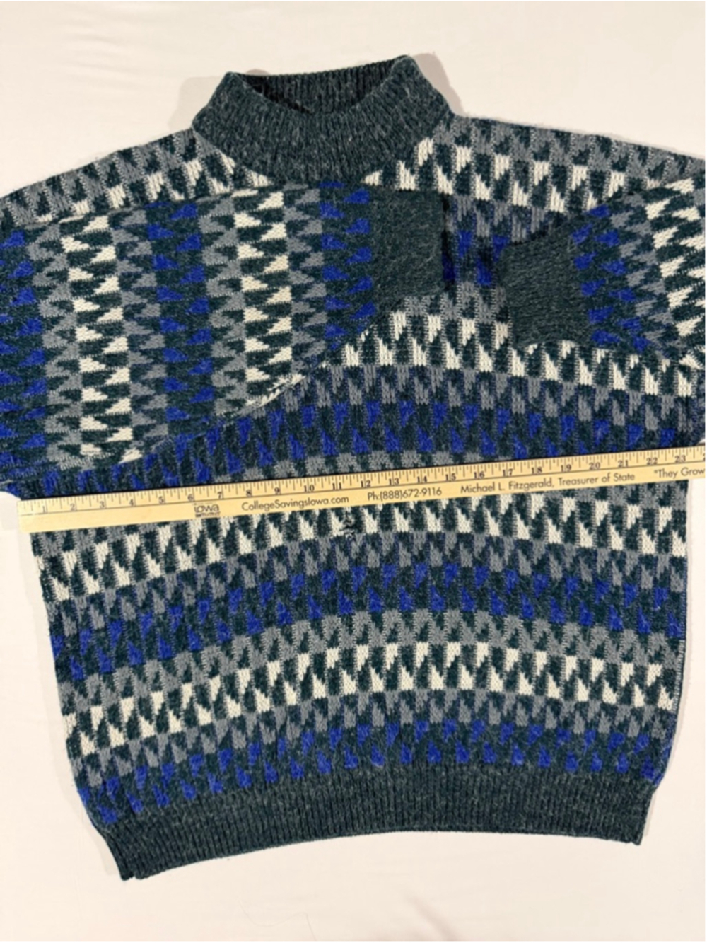 XL McGregor Sweater Geometric Fuzzy Halo Hairy Knit Grunge Grandpa 90s Vintage - Picture 6 of 8